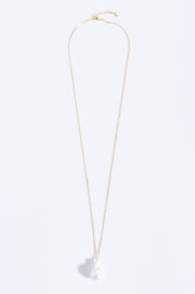 Fine Long Chain Baroque Necklace (Cream Gold)