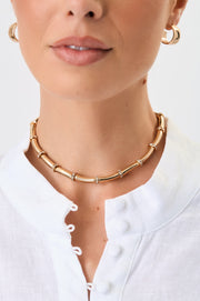 Diamante Wheel Collar Necklace (Gold)