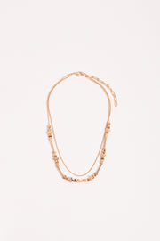 Fine Layered Stone Chain Necklace (Natural)