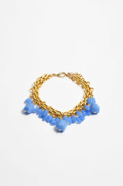 Mixed Bead Chain Statement Necklace (Blue)