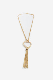 Long Tassel Pendant Necklace (Gold)