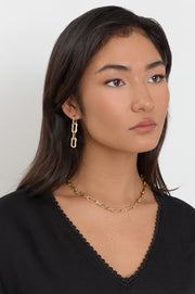 Vintage Link Drop Earrings (Gold)