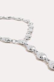 Metal Pod Y Necklace (Silver)
