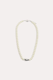 Glass Pearl Pod Necklace (Cream/Silver)
