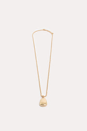 Metal Pendant Drop Long Necklace (Gold)