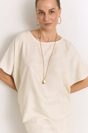 Metal Pendant Drop Long Necklace (Gold)