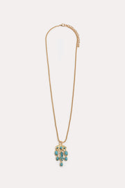 Eastern Stone Pendant Drop Necklace (Turquoise)