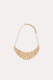 Pod Shapes Plate Necklace (Matte Gold)