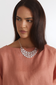 Pod Shapes Plate Necklace (Silver)