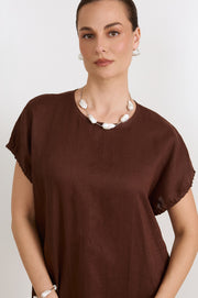 Baroque Pearl Metal Stem Necklace (Silver/Cream)