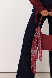 Boho Square Scarf (Burgundy)