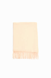 Wool Blend Fringe Edge Scarf (Cream)