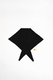 Wool Blend Triangle Scarf (Black)