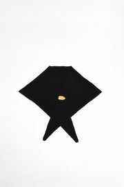 Wool Blend Triangle Scarf (Black)