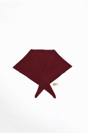 Wool Blend Triangle Scarf (Burgundy)
