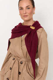 Wool Blend Triangle Scarf (Navy)