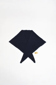 Wool Blend Triangle Scarf (Navy)