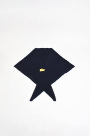 Wool Blend Triangle Scarf (Navy)