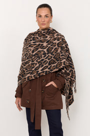 Fringed Animal Print Scarf (Cheetah)