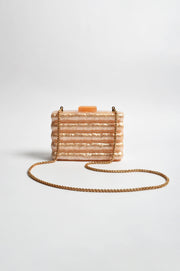 Lucette Wavy Resin Structured Clutch (Champagne)