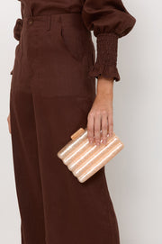 Lucette Wavy Resin Structured Clutch (Champagne)