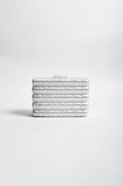 Lucette Wavy Resin Structured Clutch (Pearl)