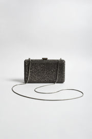Desere Diamante Rectangle Structured Clutch (Silver)