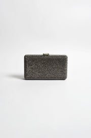 Desere Diamante Rectangle Structured Clutch (Silver)