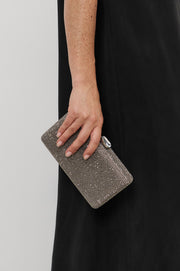 Desere Diamante Rectangle Structured Clutch (Silver)