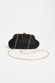 Weave Gathered Clutch (Black)