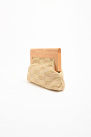 Check Weave Timber Frame Clutch (Natural)