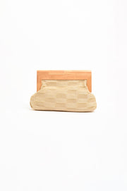 Check Weave Timber Frame Clutch (Natural)