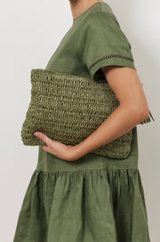 Paper Weave Large Pouch (Khaki)