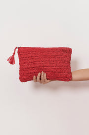Paper Weave Large Pouch (Red)