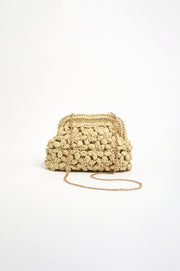 Flower Paper Weave Clutch (Natural)