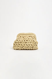 Flower Paper Weave Clutch (Natural)