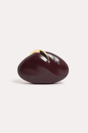 Crista Metal Clasp Event Clutch (Wine)