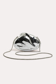 Sculptured Metal Look Event Clutch (Silver)