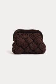 Kita Knitted Plait Clutch (Chocolate)
