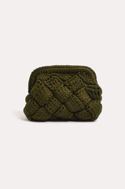 Kita Knitted Plait Clutch (Olive)