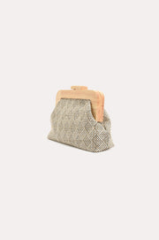Augusta Timber Frame Clutch (Black/Natural)