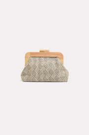 Augusta Timber Frame Clutch (Black/Natural)