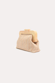 Augusta Timber Frame Clutch (Peach/Multi)