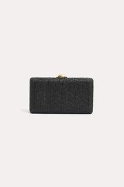Catalina Structured Weave Clutch (Black)