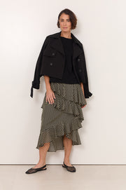 Peta Frilled Stripe Skirt (Stripe)