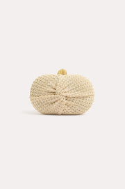 Orlando Knot Front Structured Clutch (Cream/Natural)