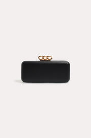 Casper Chain Detail Structured Clutch (Black/Gold)
