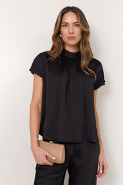 Iris Dolman Short Sleeve Top (Black)