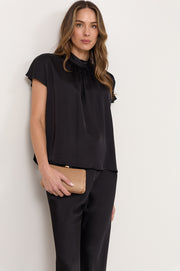 Iris Dolman Short Sleeve Top (Black)