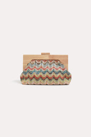 Jesse Woven Timber Frame Clutch (Multi)
